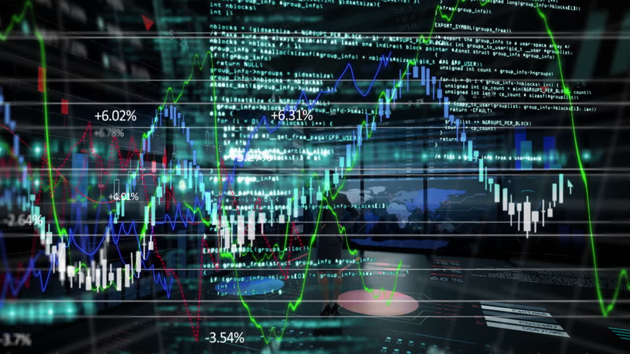 Animation of data processing and graphs during coronavirus covid19 pandemic