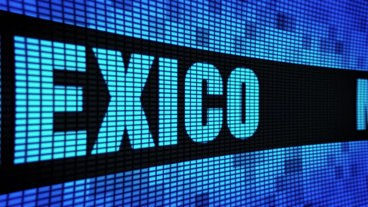 Mexico displayed on LED screen
