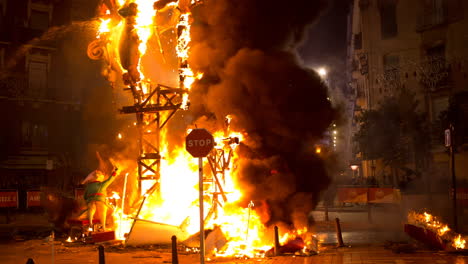 las fallas in valencia where the paper mache statues are burned