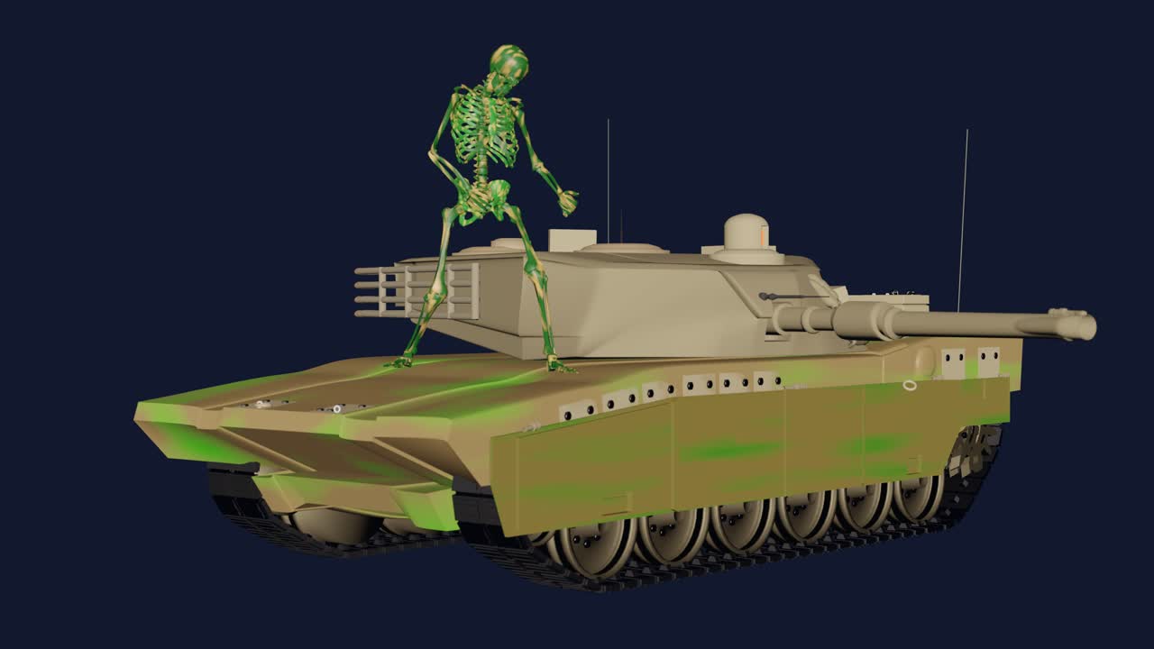 Tanker - skeleton playing guitar 