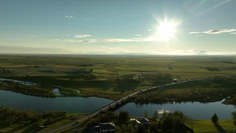 bridge over then river ytri ranga in southern iceland hella