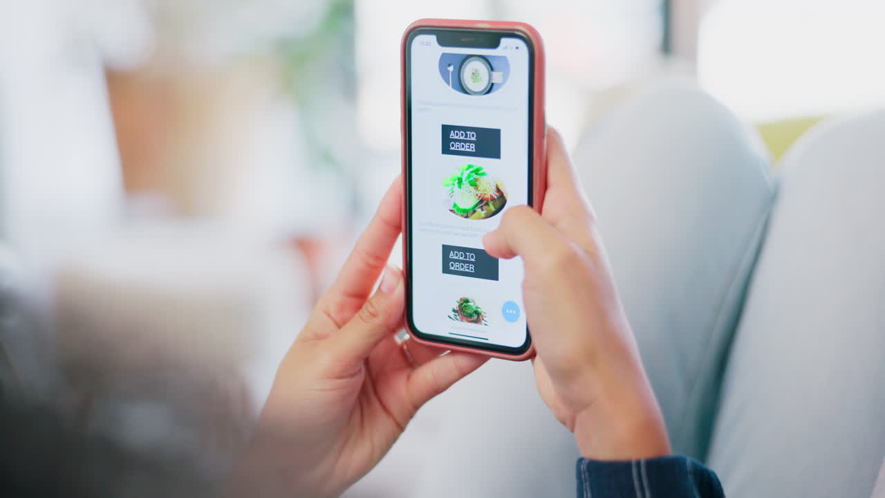 ordenar, desplazarse y las manos con un teléfono