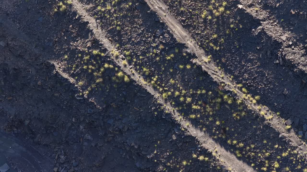 Aerial view of slate quarry. Rock mining facility
