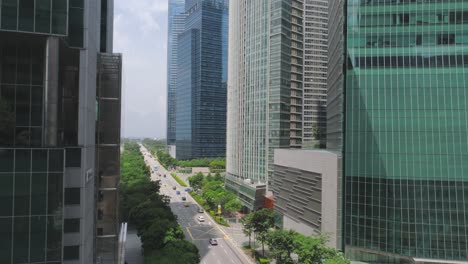 singapore cityscape with skyscrapers and trees