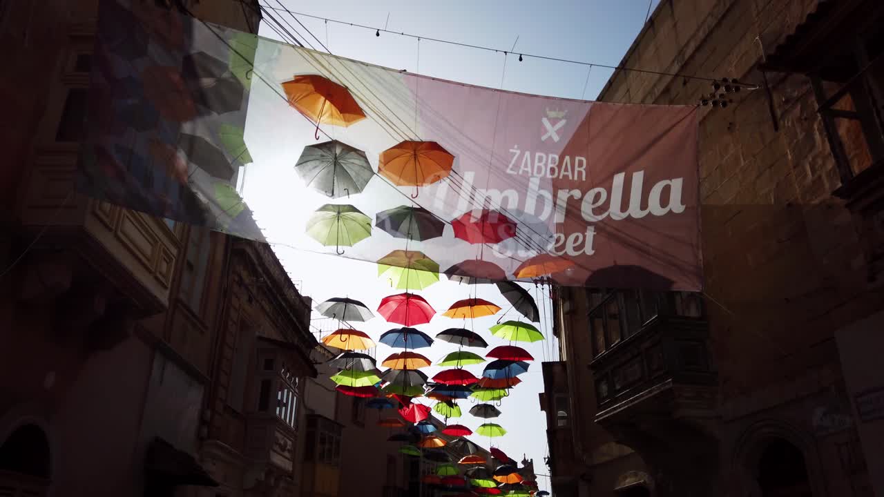 Malta, Zabbar, entrance of the umbrella street