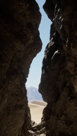 a view through a canyon