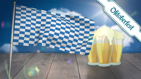 digitally generated of oktoberfest flag waving