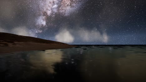 milky way galaxy over tropical island