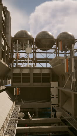 paisaje urbano industrial futurista