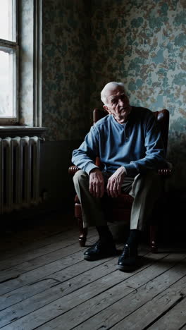 elderly man in a vintage room