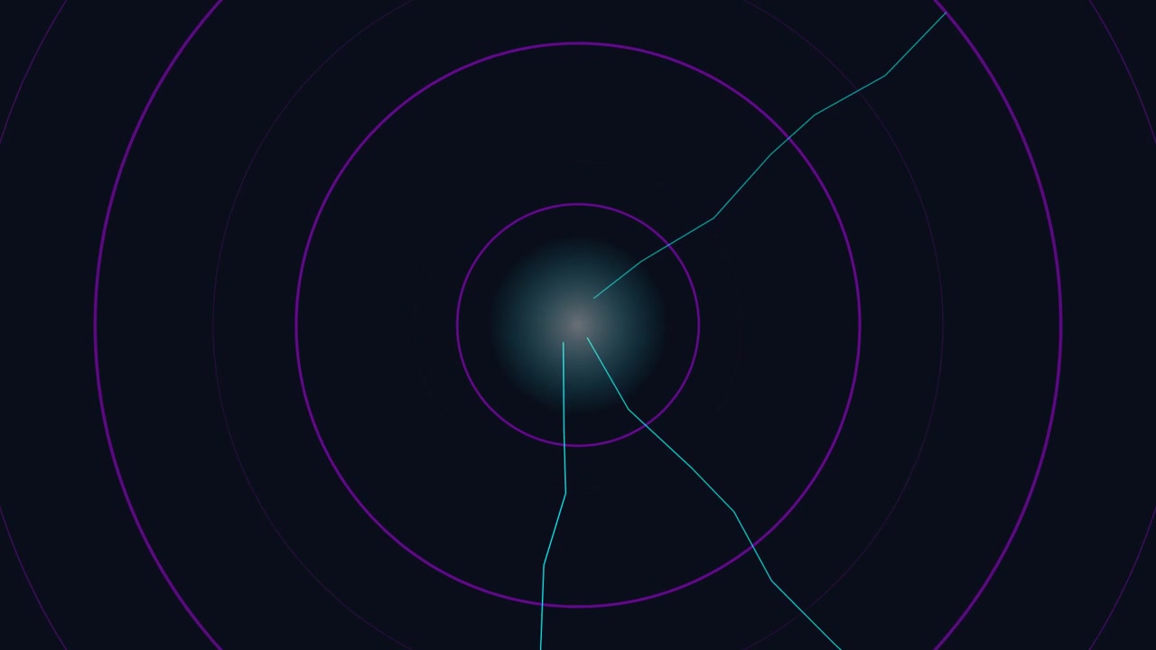 Grafica in movimento astratta di luce pulsante e linee elettriche
