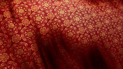 traditional red golden chinese double happiness pattern cloth loop