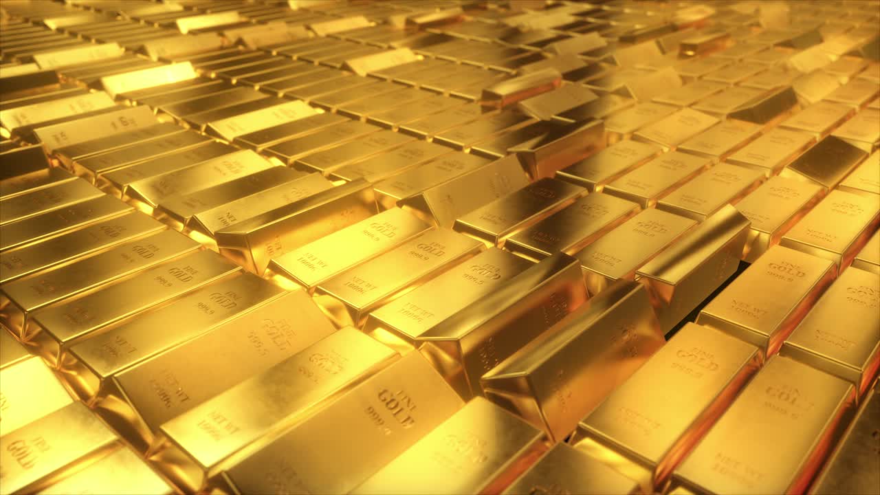 추상적인 골든 바 회전