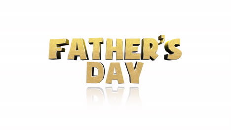 cartoon gold fathers day text on white gradient