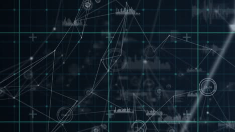animación de la red de conexiones y datos diversos en el espacio digital