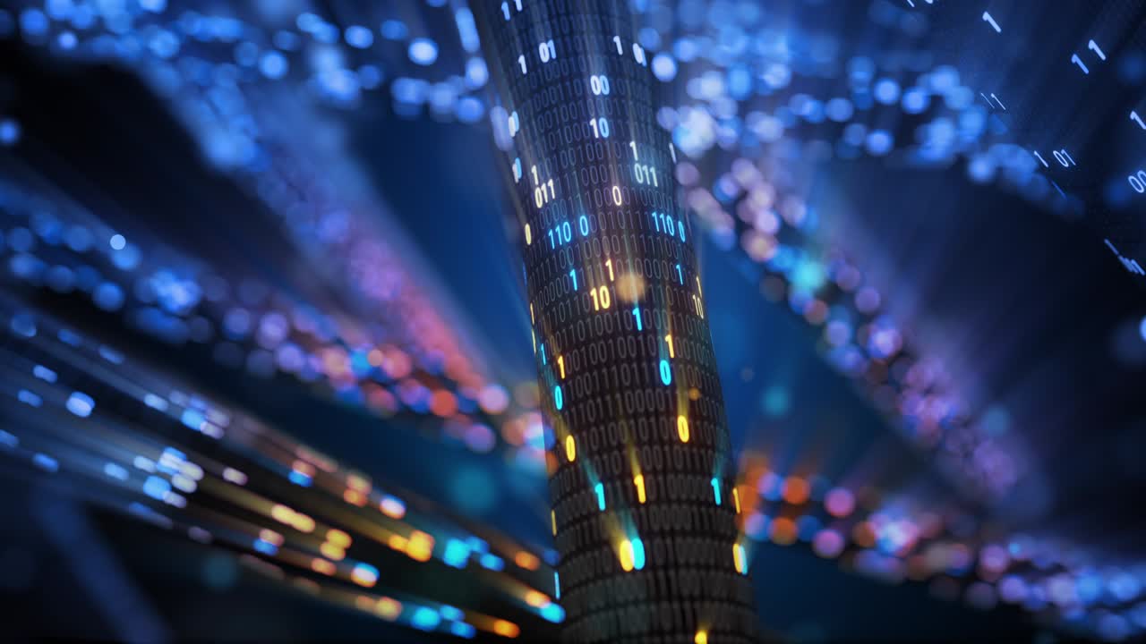 big data cloud computing internet de las cosas iot ai tecnología de red. bucle sin fisuras 4k vj fondo.