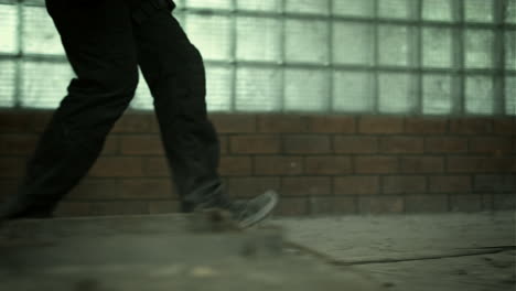 military training or airsoft action in abandoned industrial building