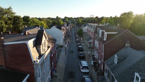 one way street lined with row homes