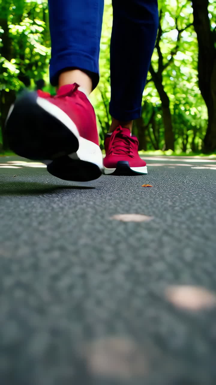 Person walking in a park