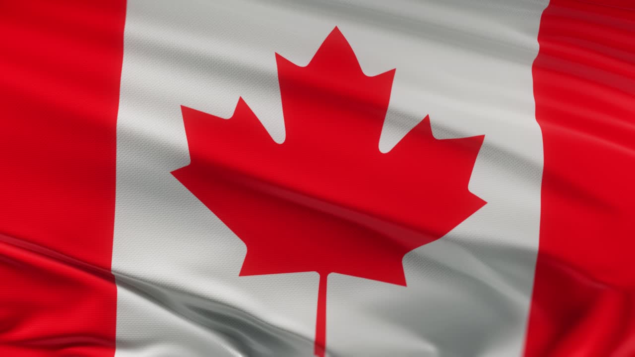 la bandera de canadá ondeando en el viento seamles bucle