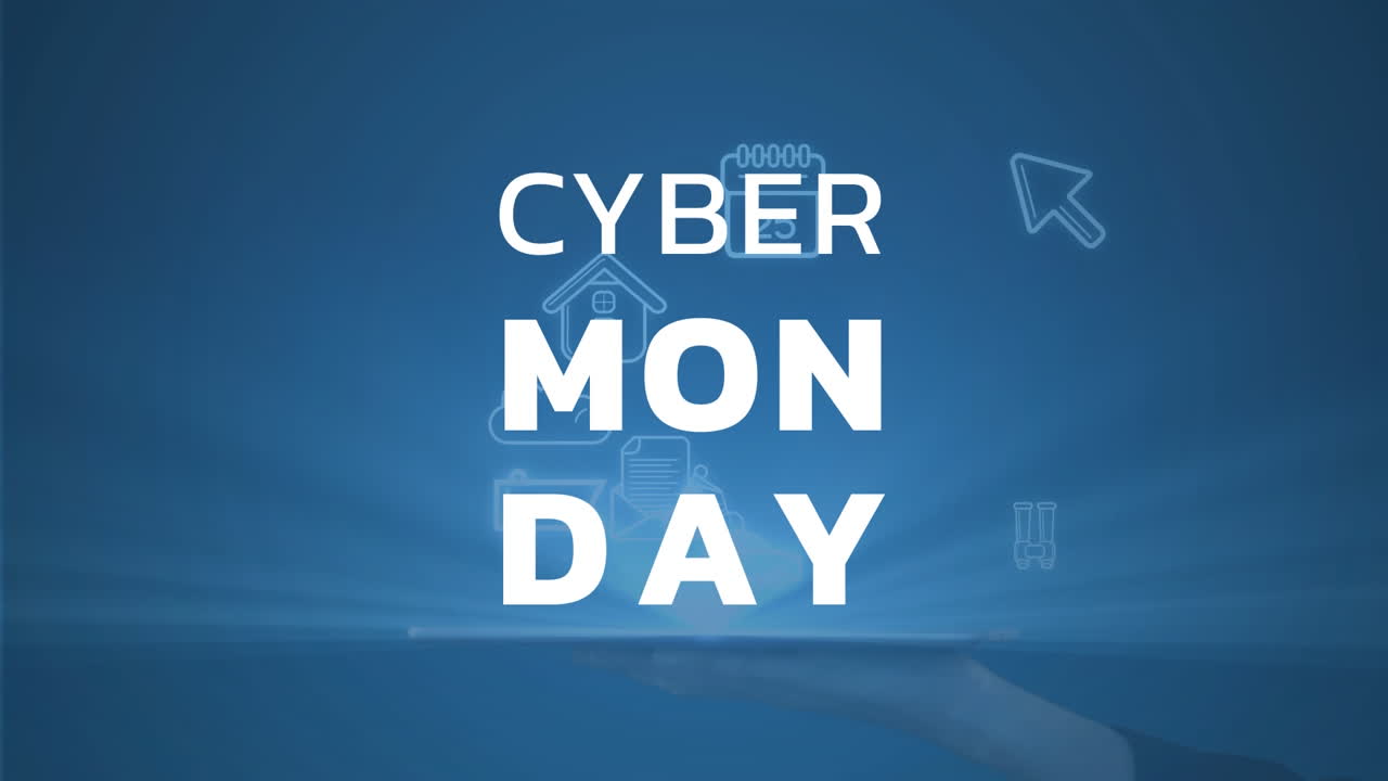 다양한  ⁇ 터 아이콘에 대한 사이버 월요일 텍스트 4k