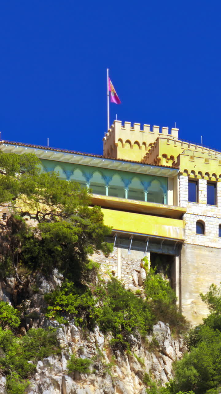 Side view of the Prince's Palace of Monaco official residence. Vertical