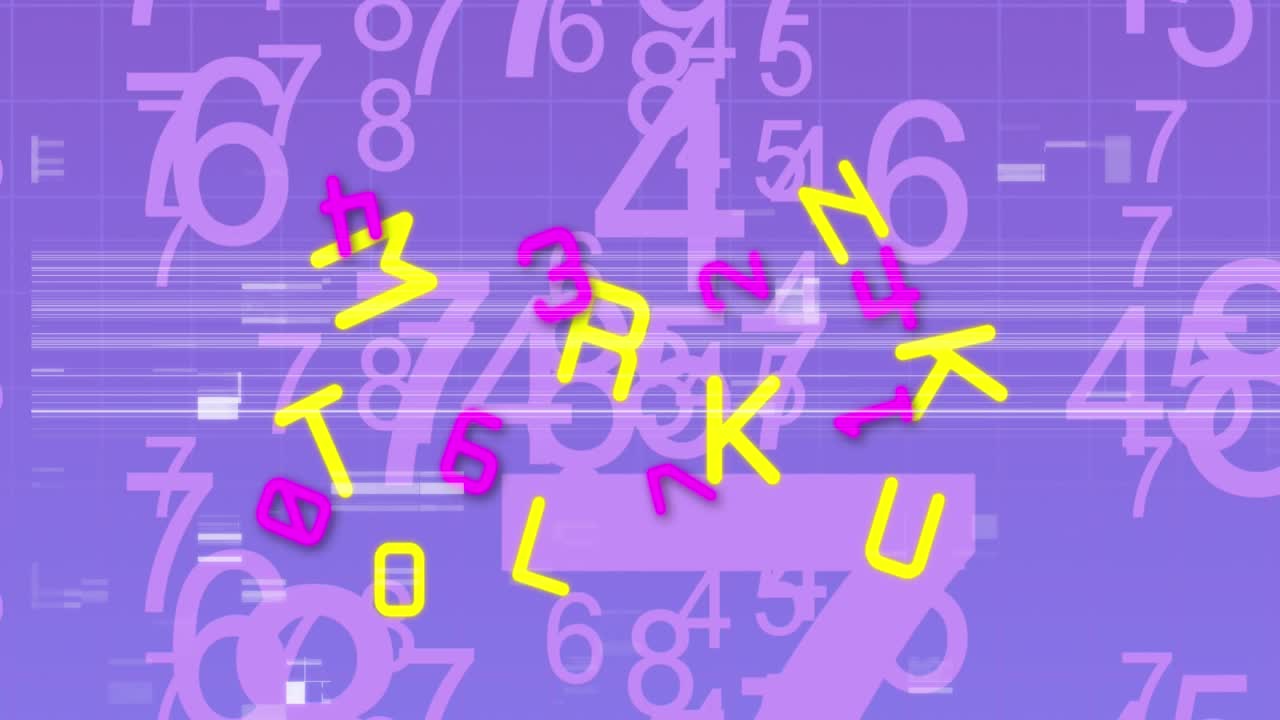 Animation of interference over letters and numbers