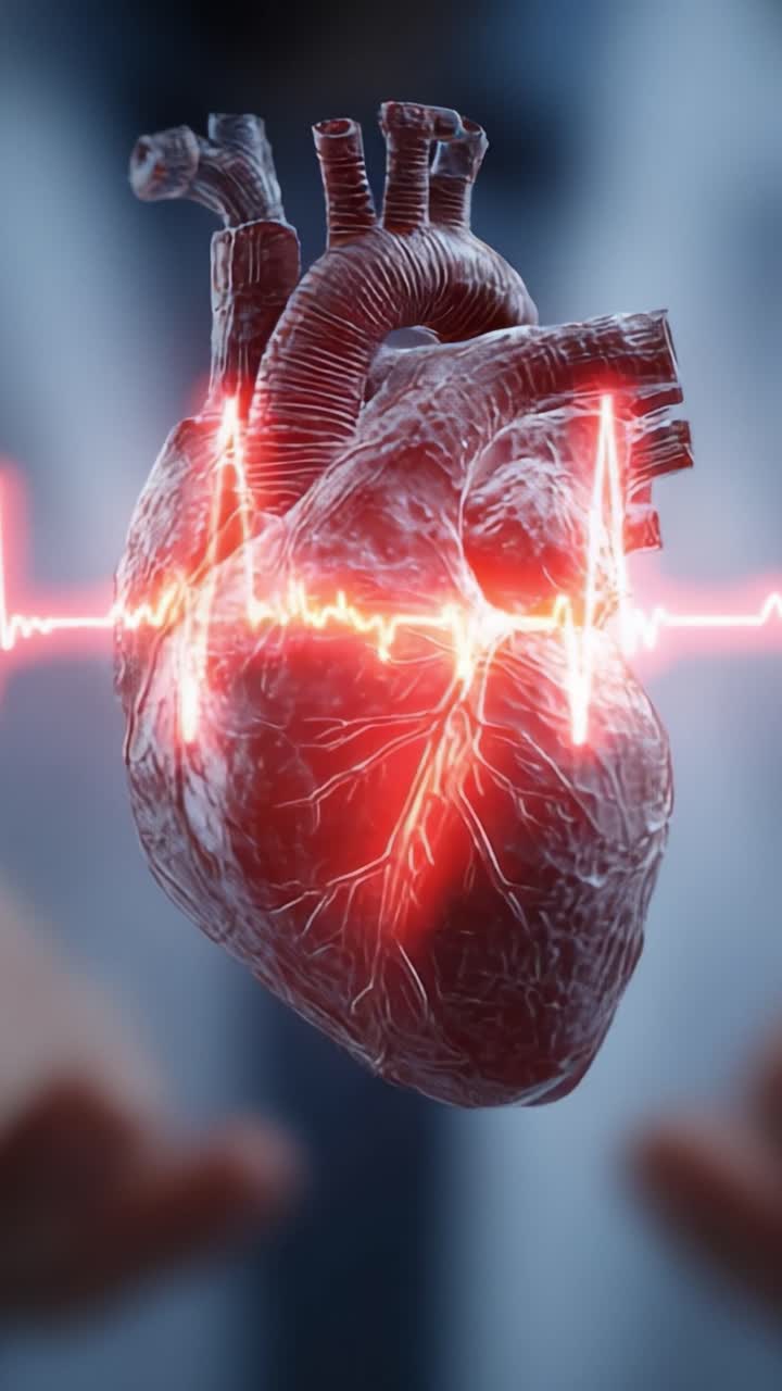 A Stunning Visualization of the Human Heart: Dynamic Rendering Captures the Heart's Structure and Rhythm in a Vivid Display of Life and Vitality