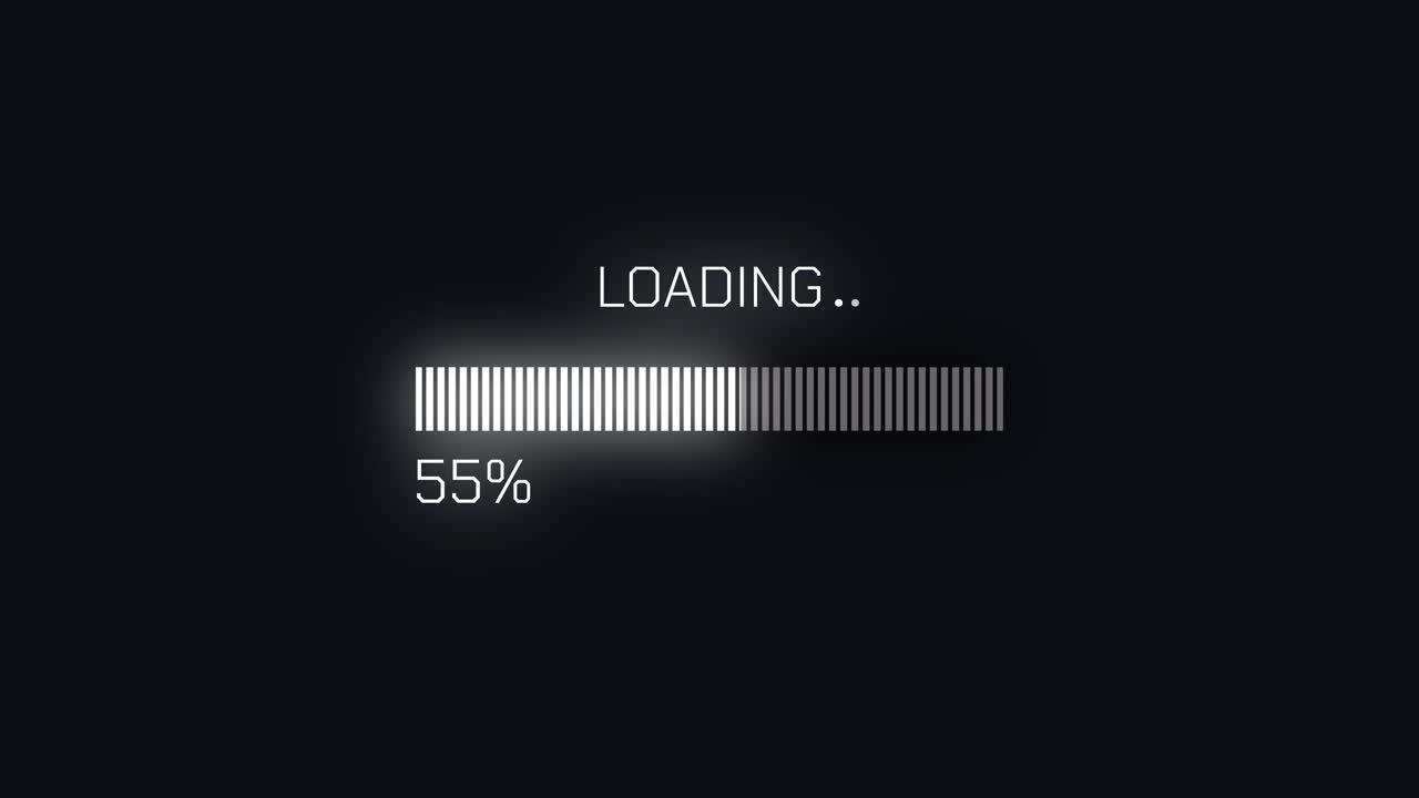 Digital Loading Progress Bar Animation with Percentage