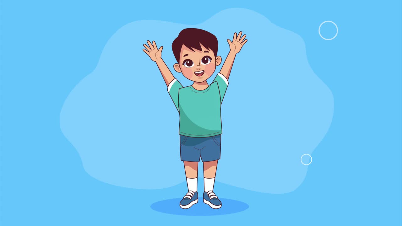 young little boy character animation