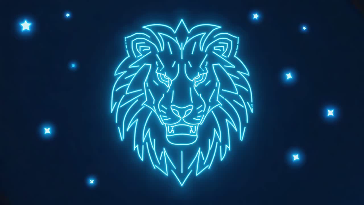 Neon-Löwe Sternzeichen