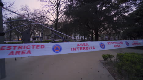 Porto - Portugal - March 18th 2020: restricted children playgorund during the coronavirus - covid19 pandemic and lockdown quarantine