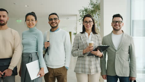 business team at office corridor