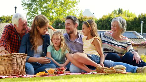 family having picnic in the park