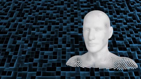 busto humano en movimiento con procesamiento de datos