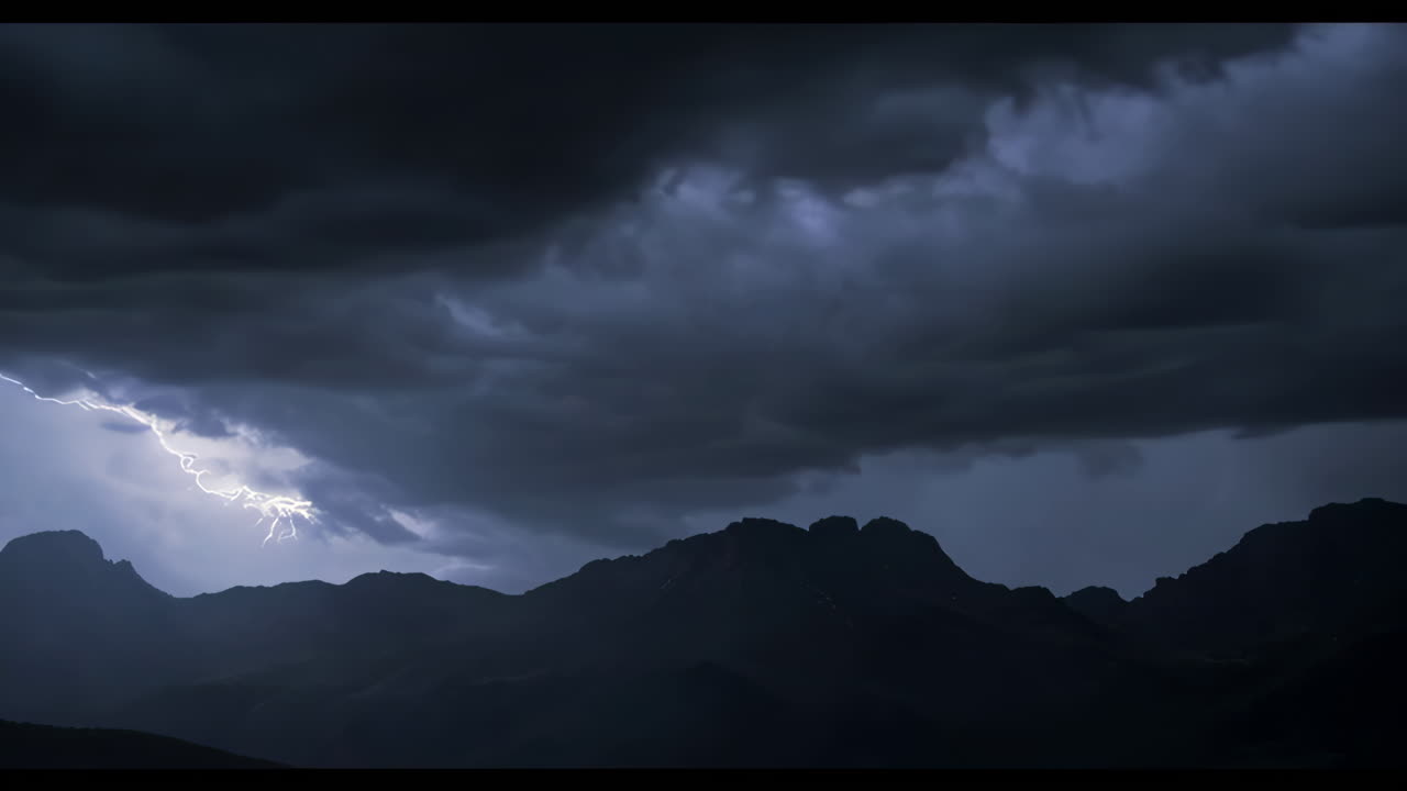 Lightning Storm over Mountain Peaks