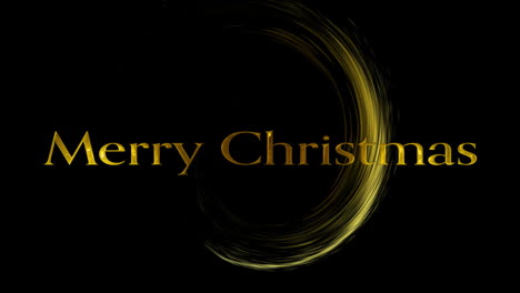 Animation-of-merry-christmas-text-and-circle-of-light-trail-on-black-background