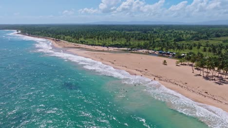 Stretch-of-pristine-Caribbean-beach-around-river-mouth