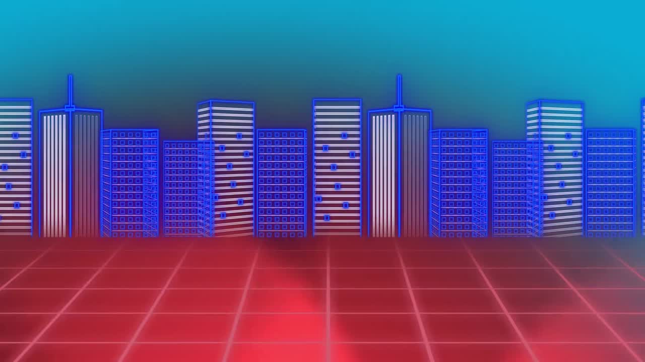 Scritta "Fight" su sfondo di modelli di edifici