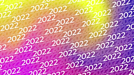 2022 sliding typography on gradient colorful backdrop