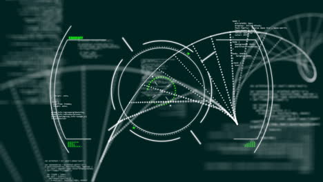 futuristic data visualization and coding animation with geometric shapes and lines
