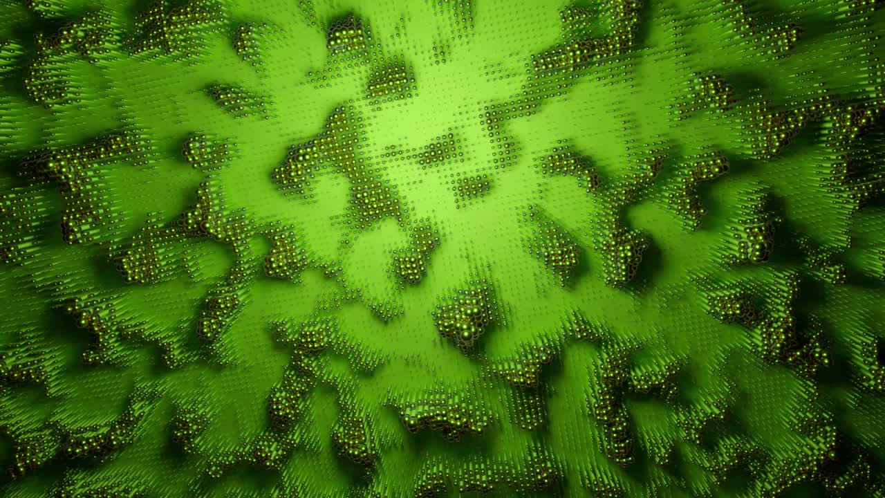 fondo geométrico verde abstracto con esferas 3d