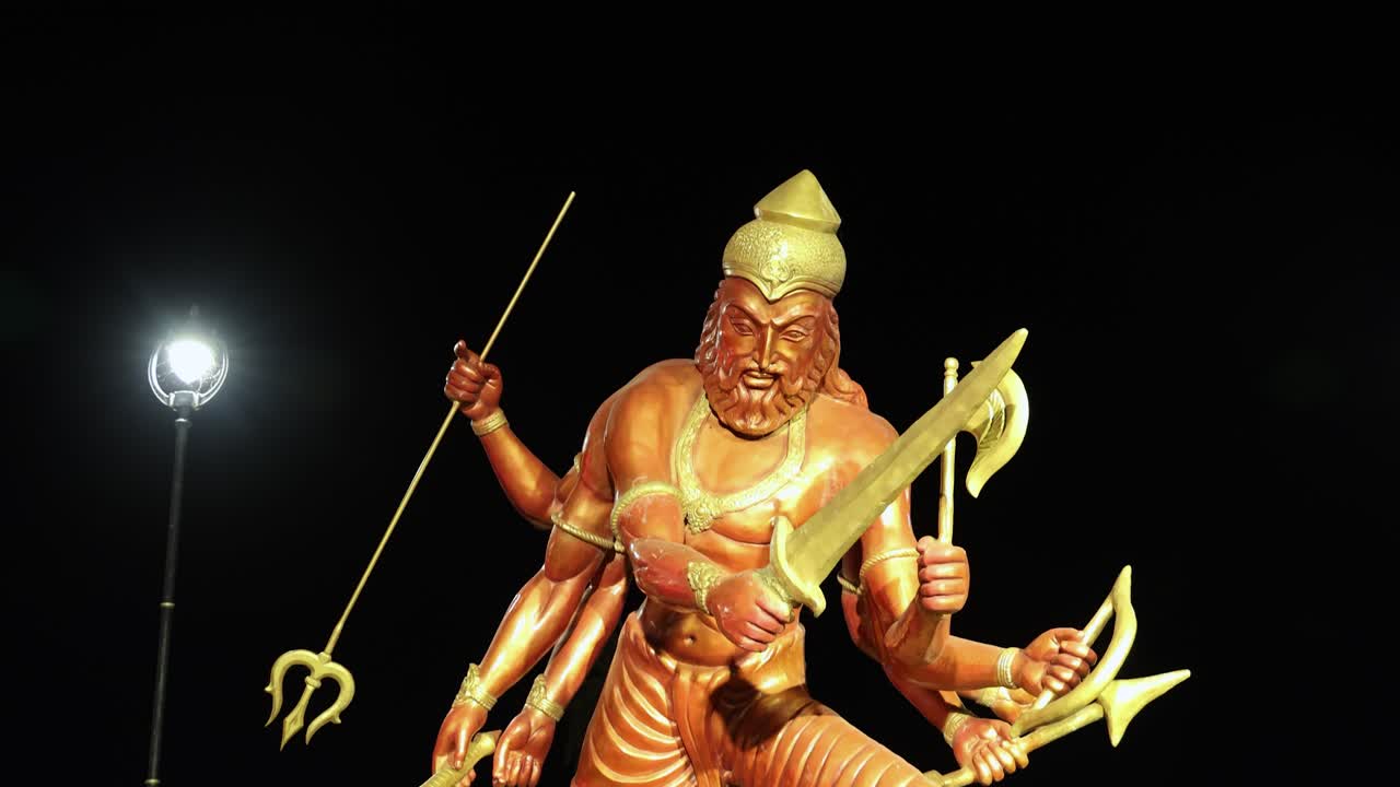 idol of hindu holy god at outdoor from different angle video is taken at mahakaleshwar mahakal temple corridor ujjain madhya pradesh india.