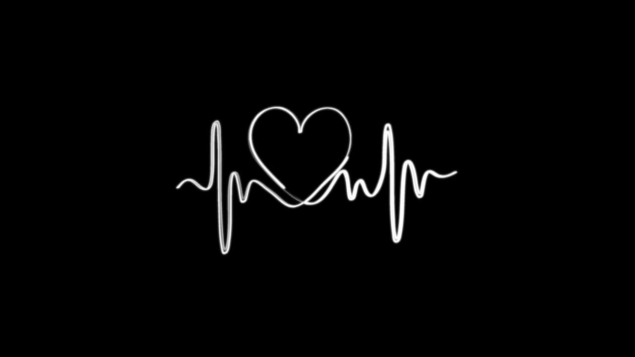 네온 기호 디자인: 다채로운 추상적인 배경, 심장 박동 선, 네온 빛, 심장박동 디스플레이 스크린, 의학 연구