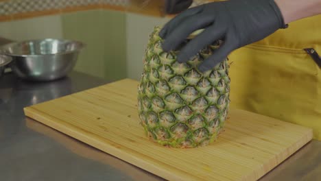 preparing pineapple