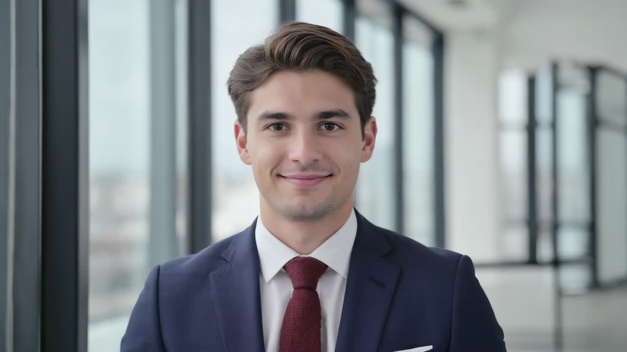 Portrait of a Young Businessman in a Suit