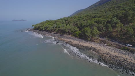 Vehicles-Driving-On-Coastal-Highway-With-Breathtaking-Scenery-In-Ellis-Beach