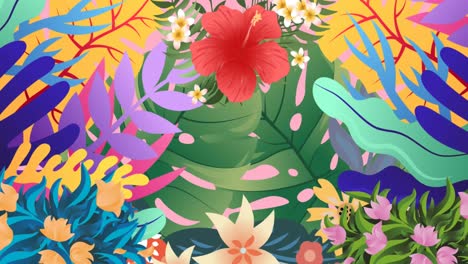 animation of butterflies over colourful flowers