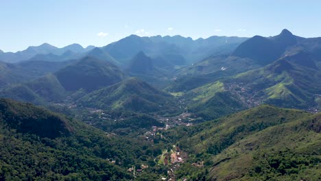 aerial view of petrópolis, rio de janeiro in serra dos órgãos mountains.
