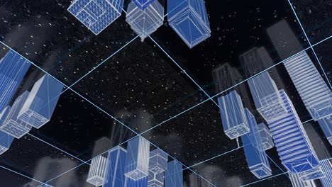 Digital Cityscape Wireframe Perspective
